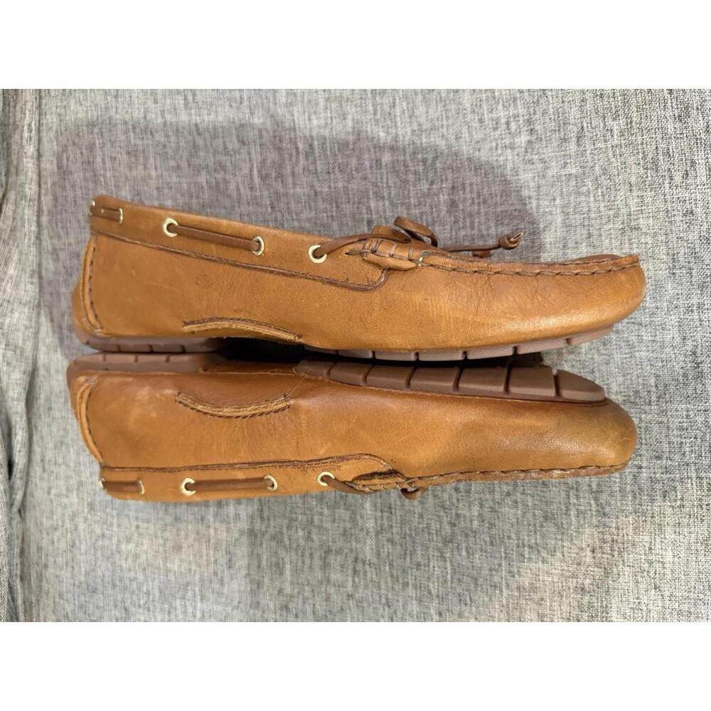 Clarks C Mocc Womens 9 Tan Leather Rawhide Laces Slip On Shoes - Picture 9 of 10